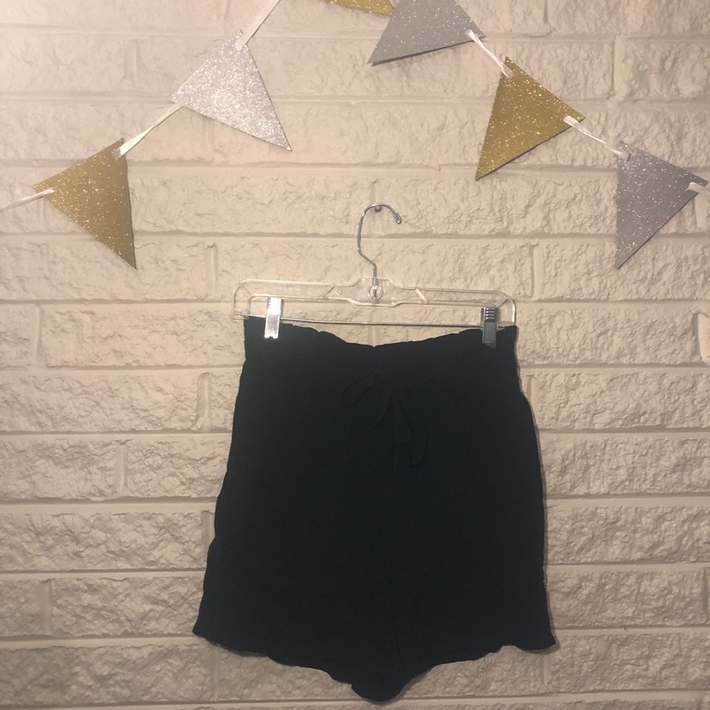 Black drawstring shorts